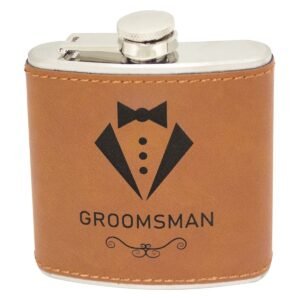 Flask with Rawhide Leatherette